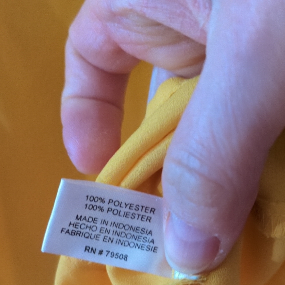 Violet & Claire Vibrant Yellow V-neck 3/4 Sleeve Transitional Tunic Blouse - Picture 3 of 6